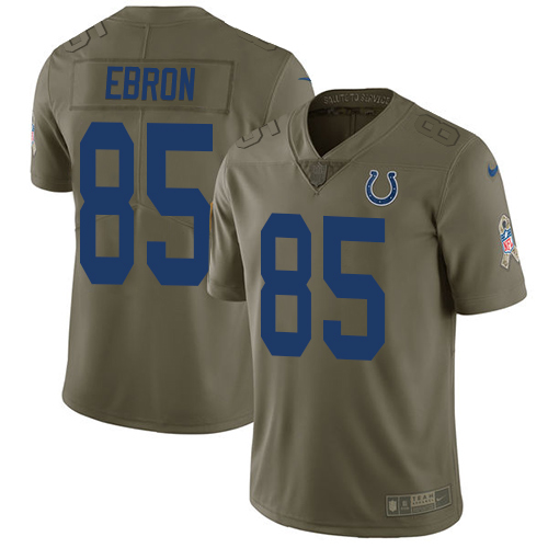 Nike Colts #85 Eric Ebron Olive Men's Stitched NFL Limited Salute To Service Jersey - Click Image to Close